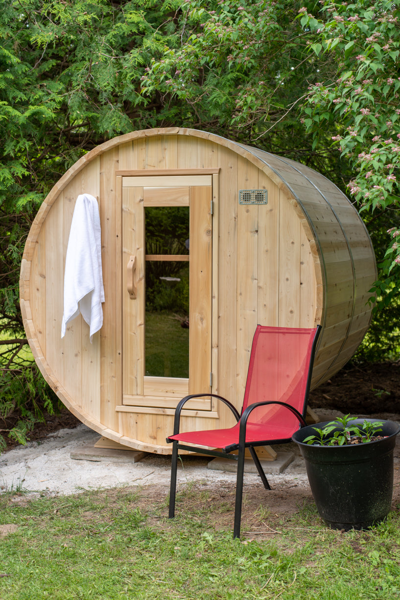 Dundalk 4 Person White Cedar Outdoor Sauna Harmony | 2-4 People | Wood or Electric Heater