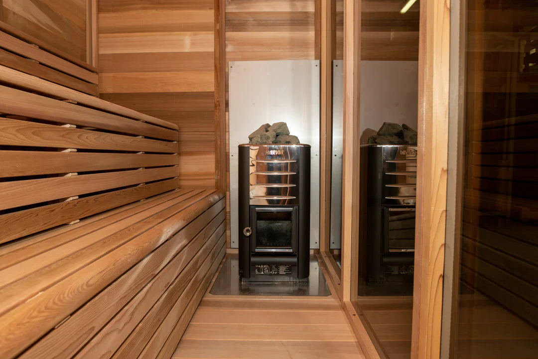Outdoor 580 Pure Cube Sauna - 5 Person - Clear Red Cedar