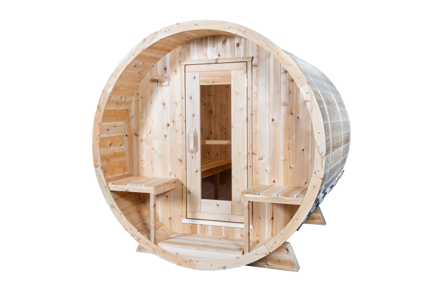 Dundalk Canadian Timber White Cedar Serenity Outdoor Sauna | 2-4 People | Wood or Electric Heater