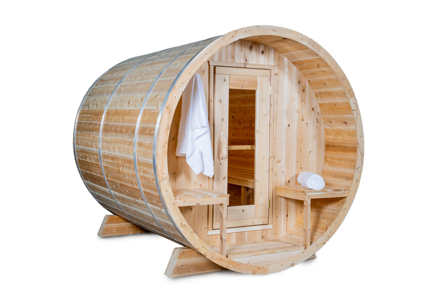 Dundalk Canadian Timber White Cedar Serenity Outdoor Sauna | 2-4 People | Wood or Electric Heater