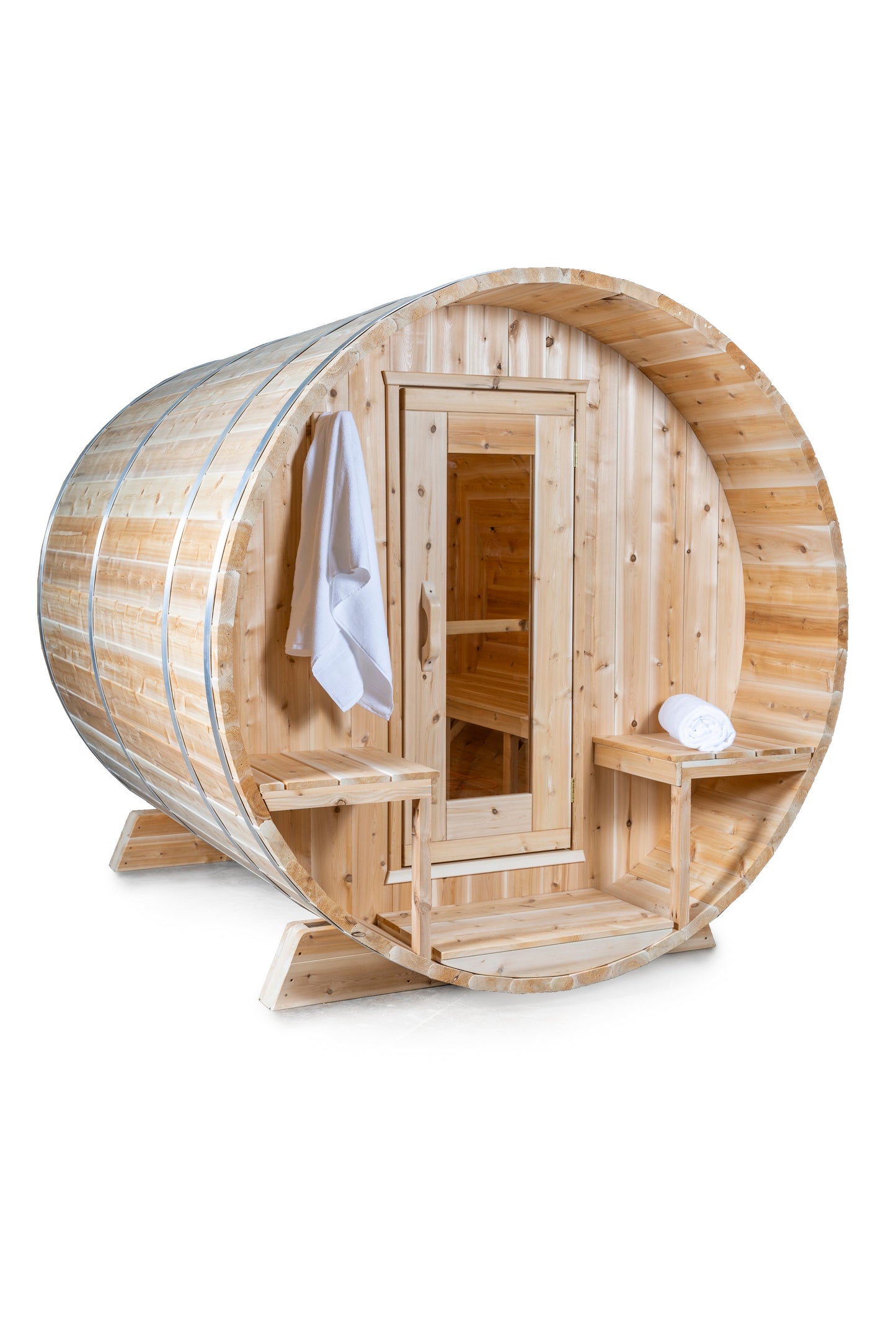 Dundalk Canadian Timber White Cedar Serenity Outdoor Sauna | 2-4 People | Wood or Electric Heater