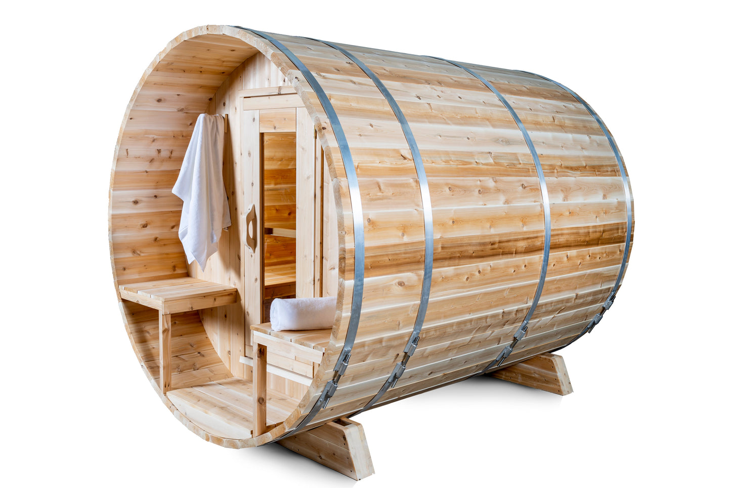 Dundalk Canadian Timber White Cedar Serenity Outdoor Sauna | 2-4 People | Wood or Electric Heater