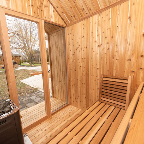 Outdoor Hudson Sauna - 6 Person - Knotty Red Cedar