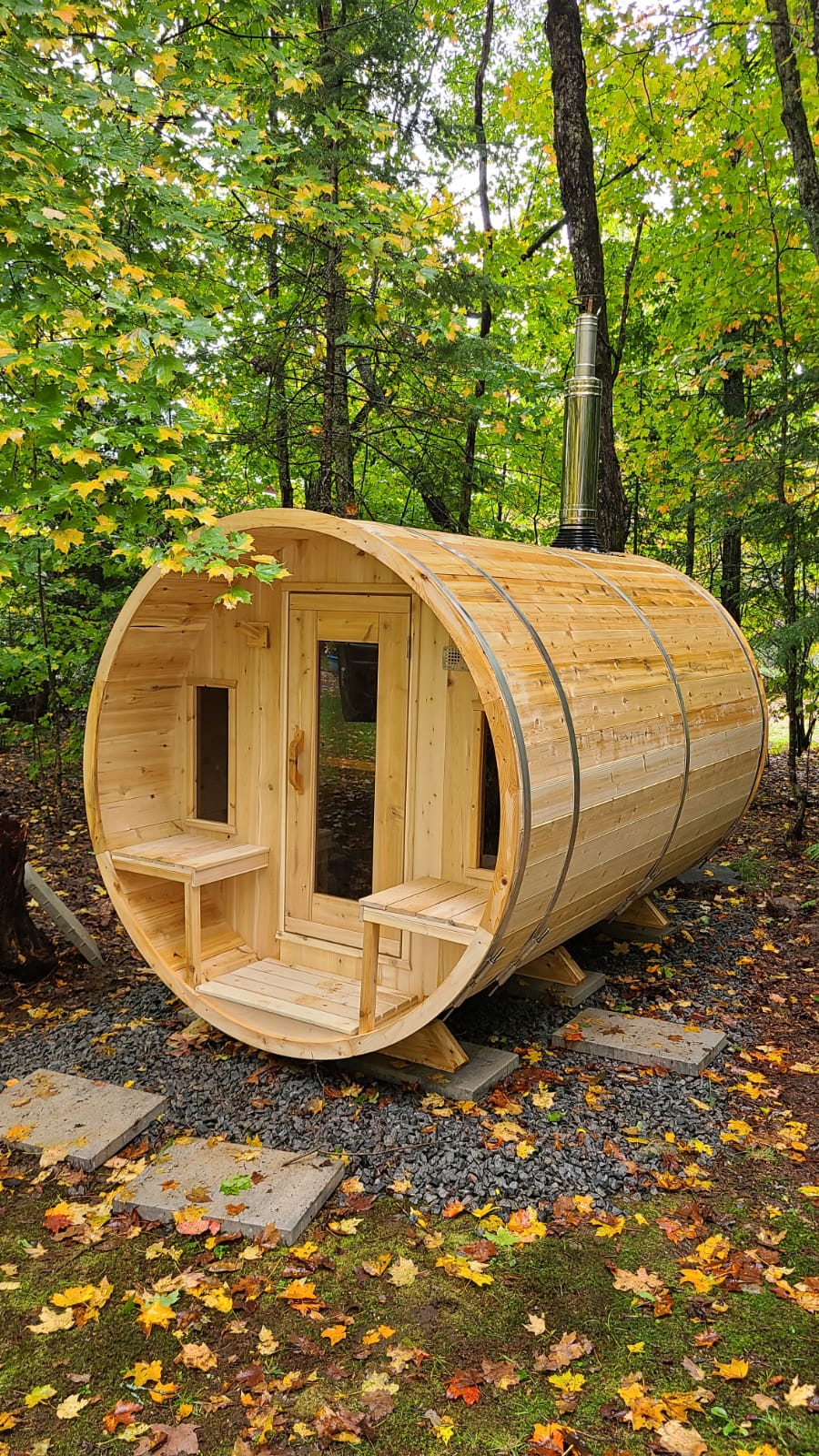 Dundalk Canadian Timber White Cedar Tranquility Outdoor | 2-4 People | Wood or Electric Heater
