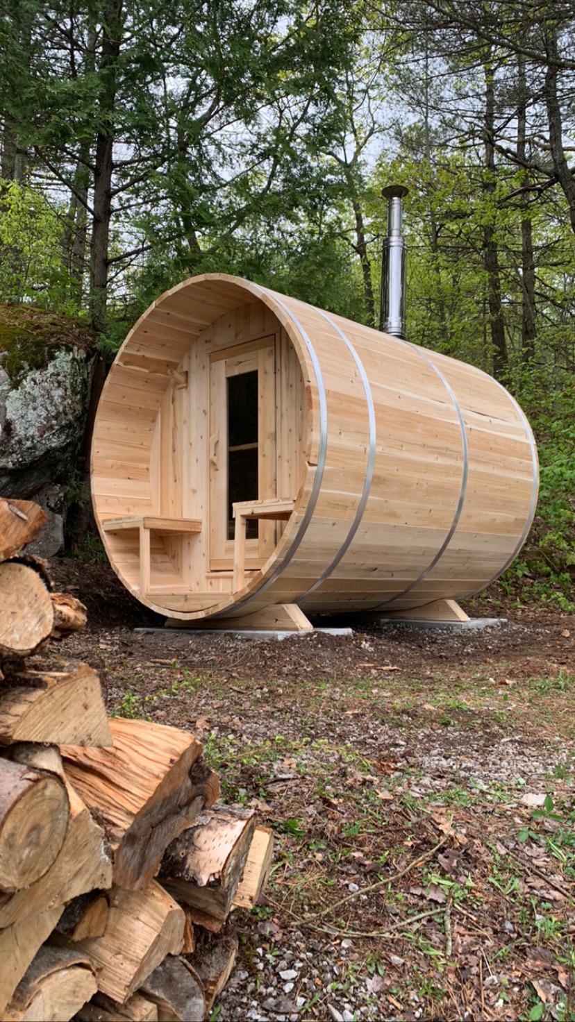 Dundalk Canadian Timber White Cedar Serenity Outdoor Sauna | 2-4 People | Wood or Electric Heater