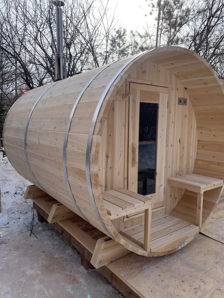 Dundalk Canadian Timber White Cedar Serenity Outdoor Sauna | 2-4 People | Wood or Electric Heater