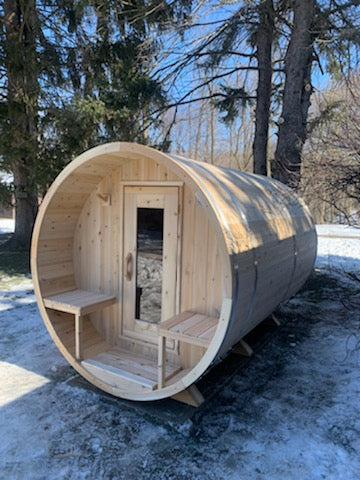 Dundalk Canadian Timber White Cedar Serenity Outdoor Sauna | 2-4 People | Wood or Electric Heater