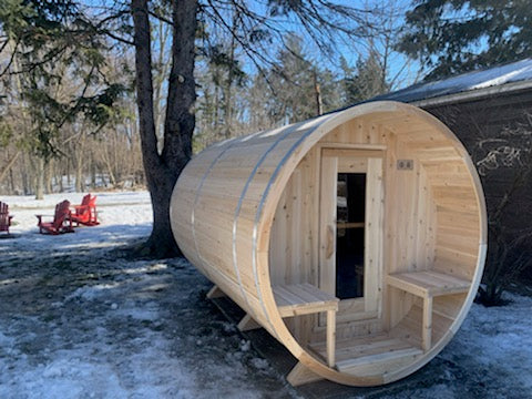 Dundalk Canadian Timber White Cedar Serenity Outdoor Sauna | 2-4 People | Wood or Electric Heater