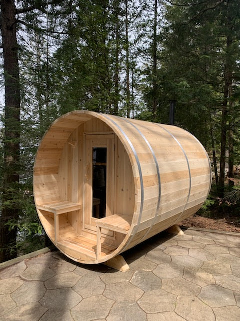 Dundalk Canadian Timber White Cedar Serenity Outdoor Sauna | 2-4 People | Wood or Electric Heater