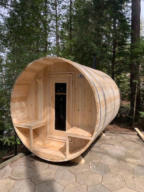Dundalk Canadian Timber White Cedar Serenity Outdoor Sauna | 2-4 People | Wood or Electric Heater