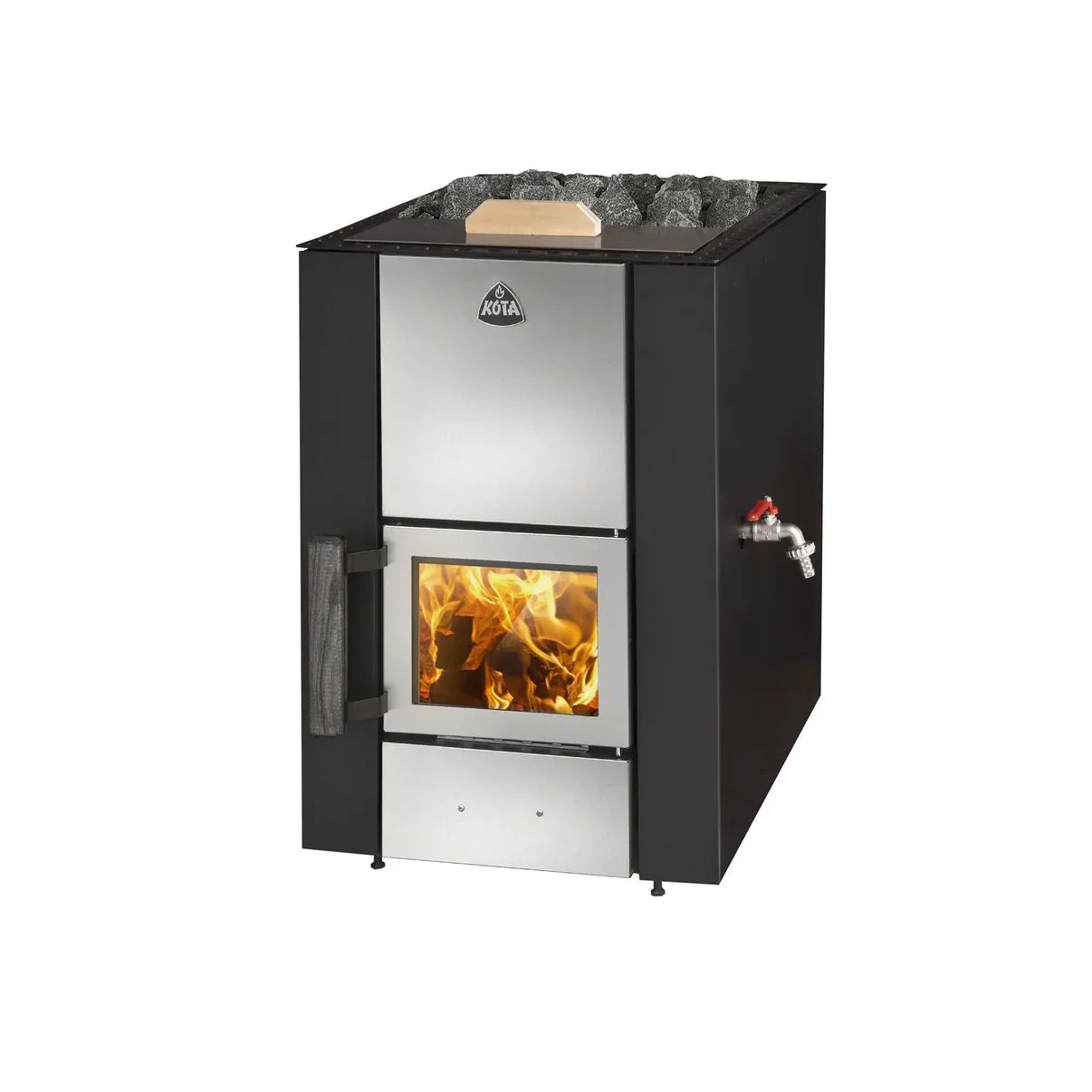Narvi Kuru Wood Burning Heater + Box of Sauna Rocks