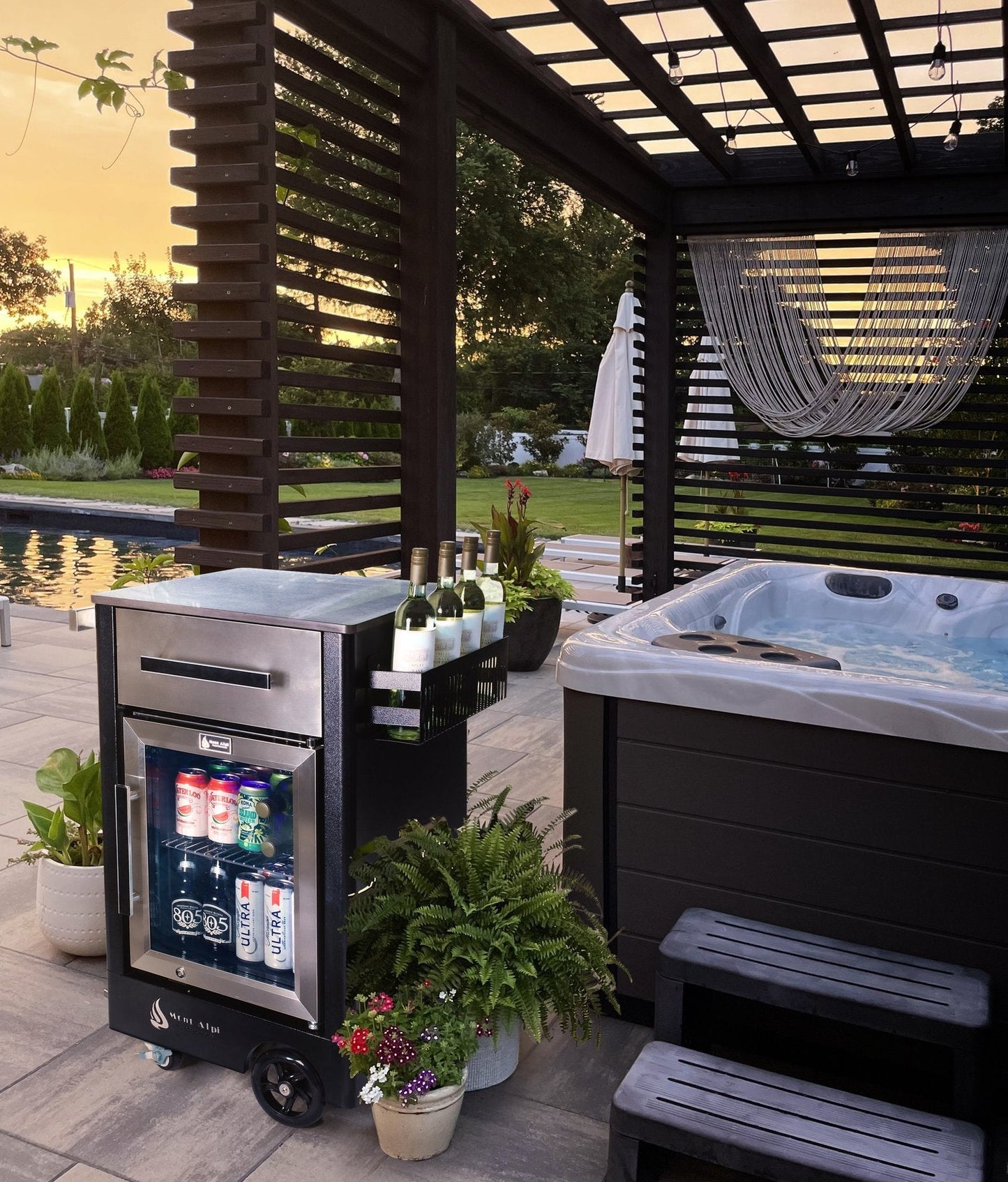 Mobile Outdoor Prep Center / compact Bar Cart