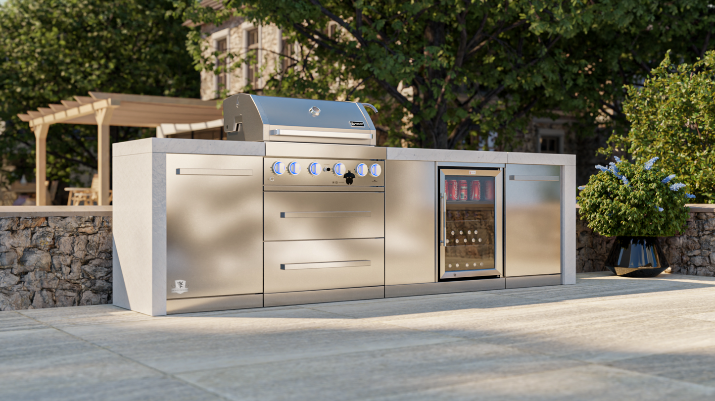 Mont Alpi 4-burner Deluxe Island With A Beverage Center MAi400-DBEV - 120''