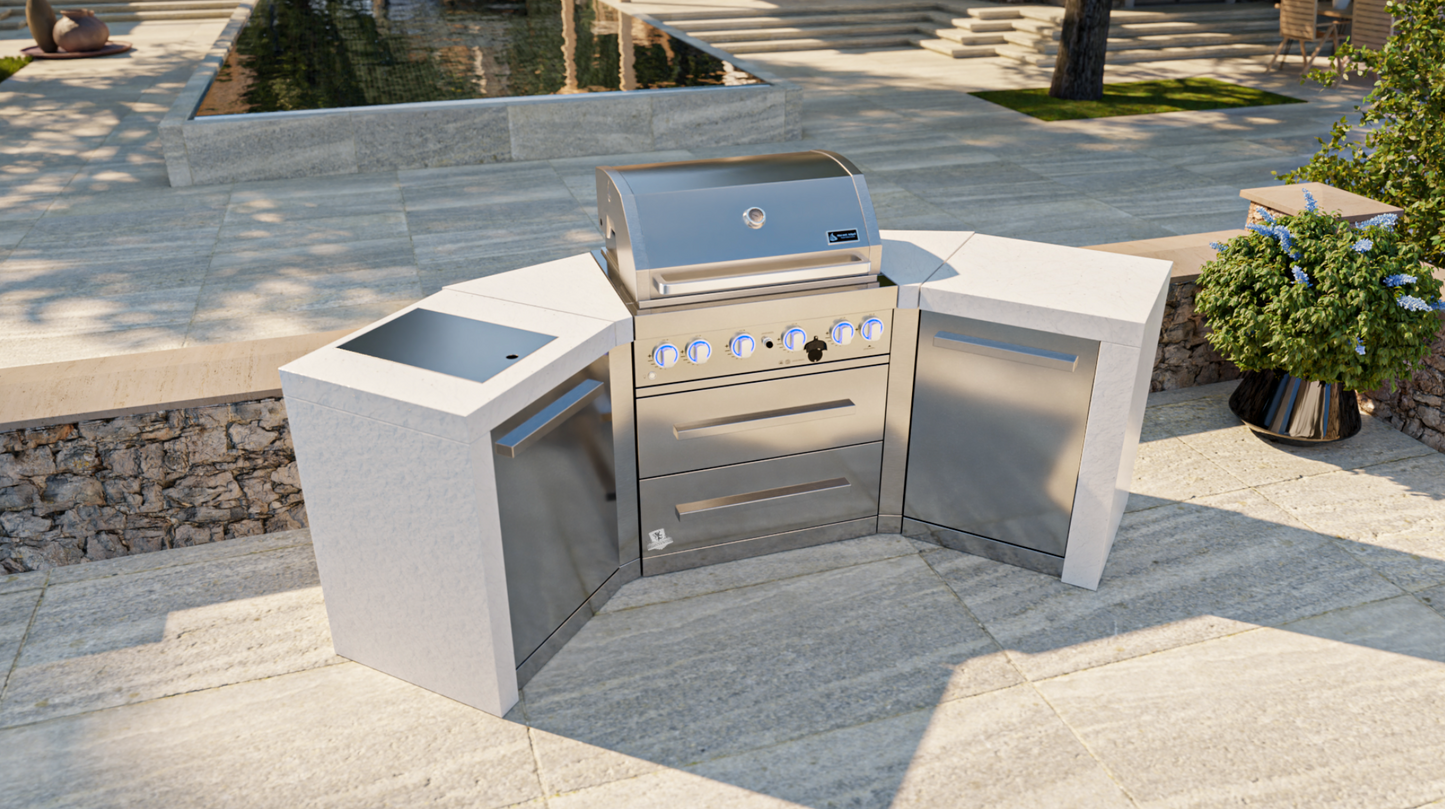 Mont Alpi 4-burner Deluxe Island with 45-degree corners MAi400-D45 - 106''