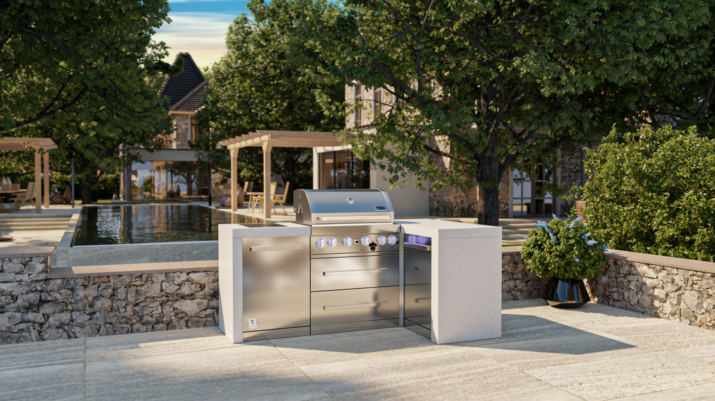 Mont Alpi 4-burner Deluxe Island with a 90-Degree Corner MAi400-D90 - 82''