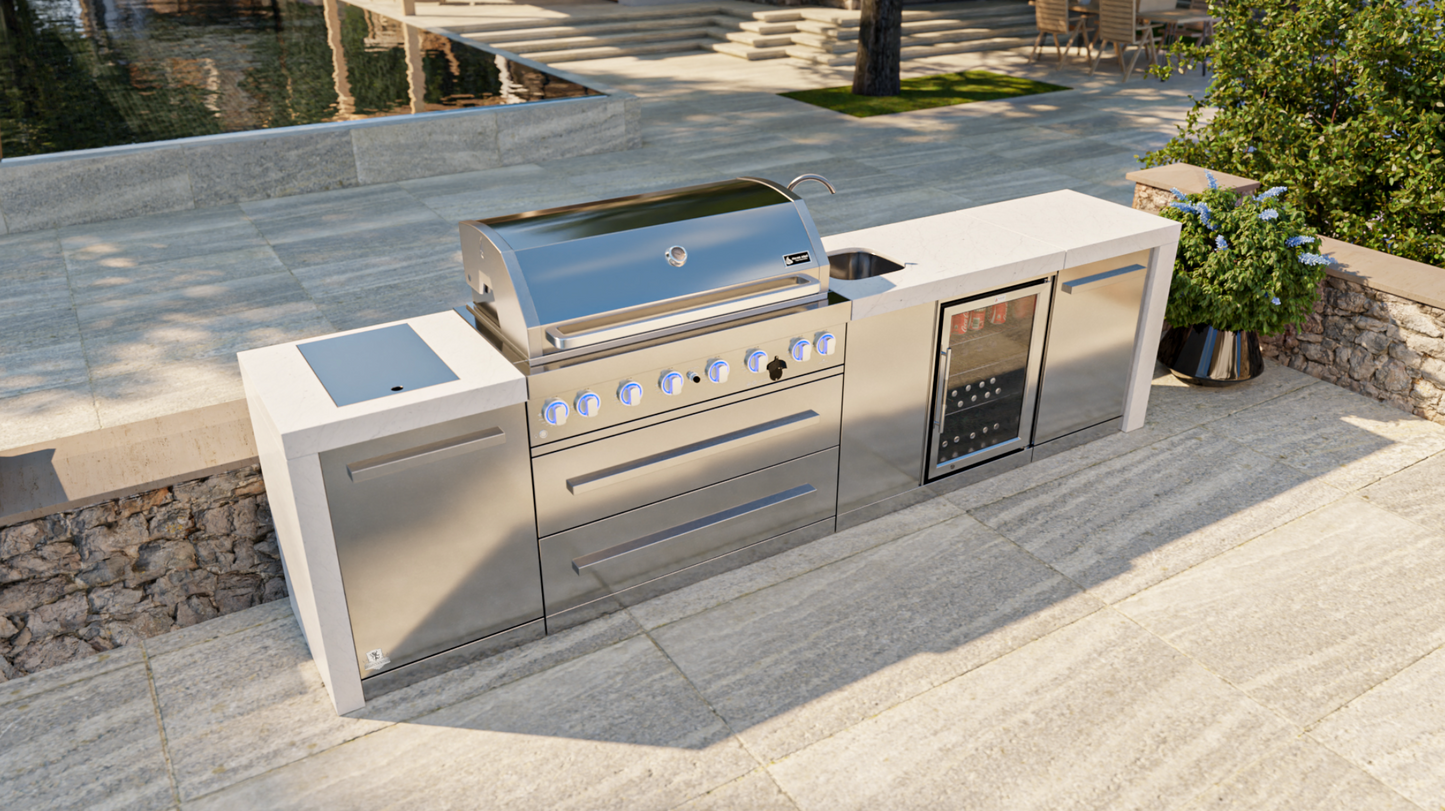 Mont Alpi 6-burner Deluxe Island With A Beverage Center MAi805-DBEV - 132''