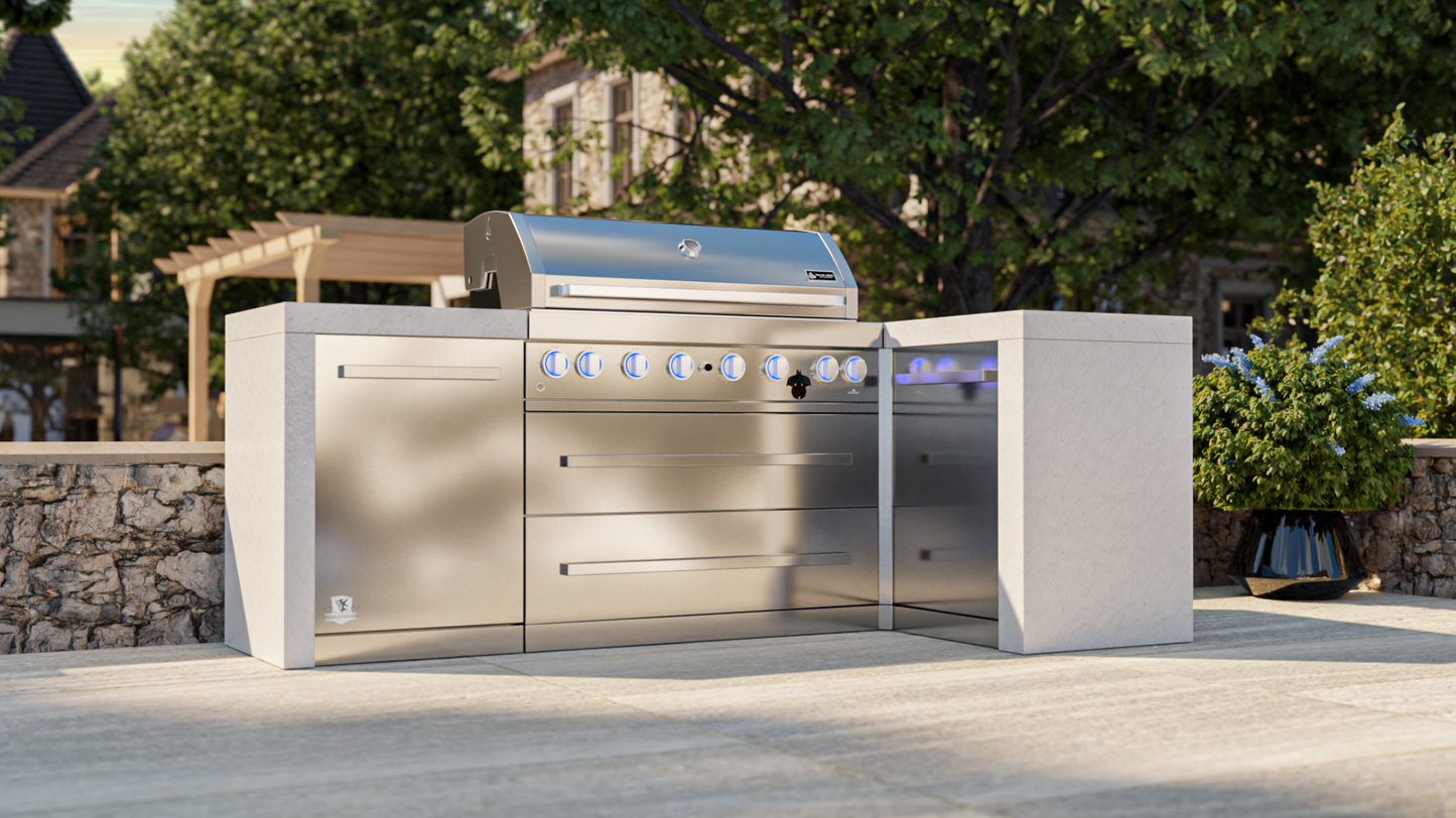 Mont Alpi 6-burner Deluxe Island with a 90-Degree Corner MAi805-D90 - 94''