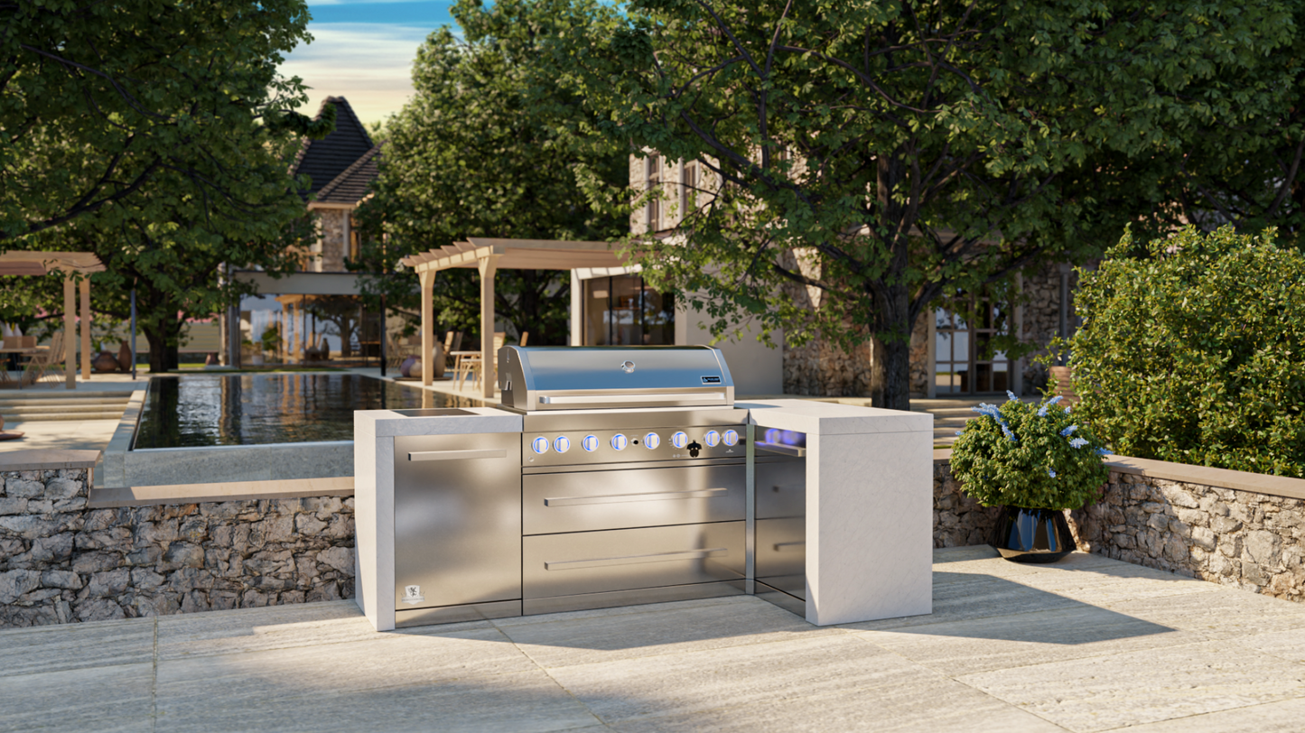 Mont Alpi 6-burner Deluxe Island with a 90-Degree Corner MAi805-D90 - 94''