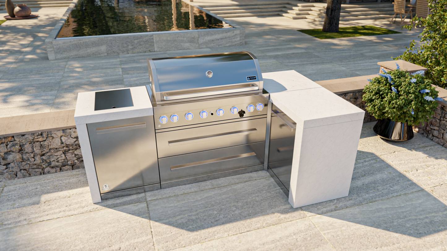 Mont Alpi 6-burner Deluxe Island with a 90-Degree Corner MAi805-D90 - 94''