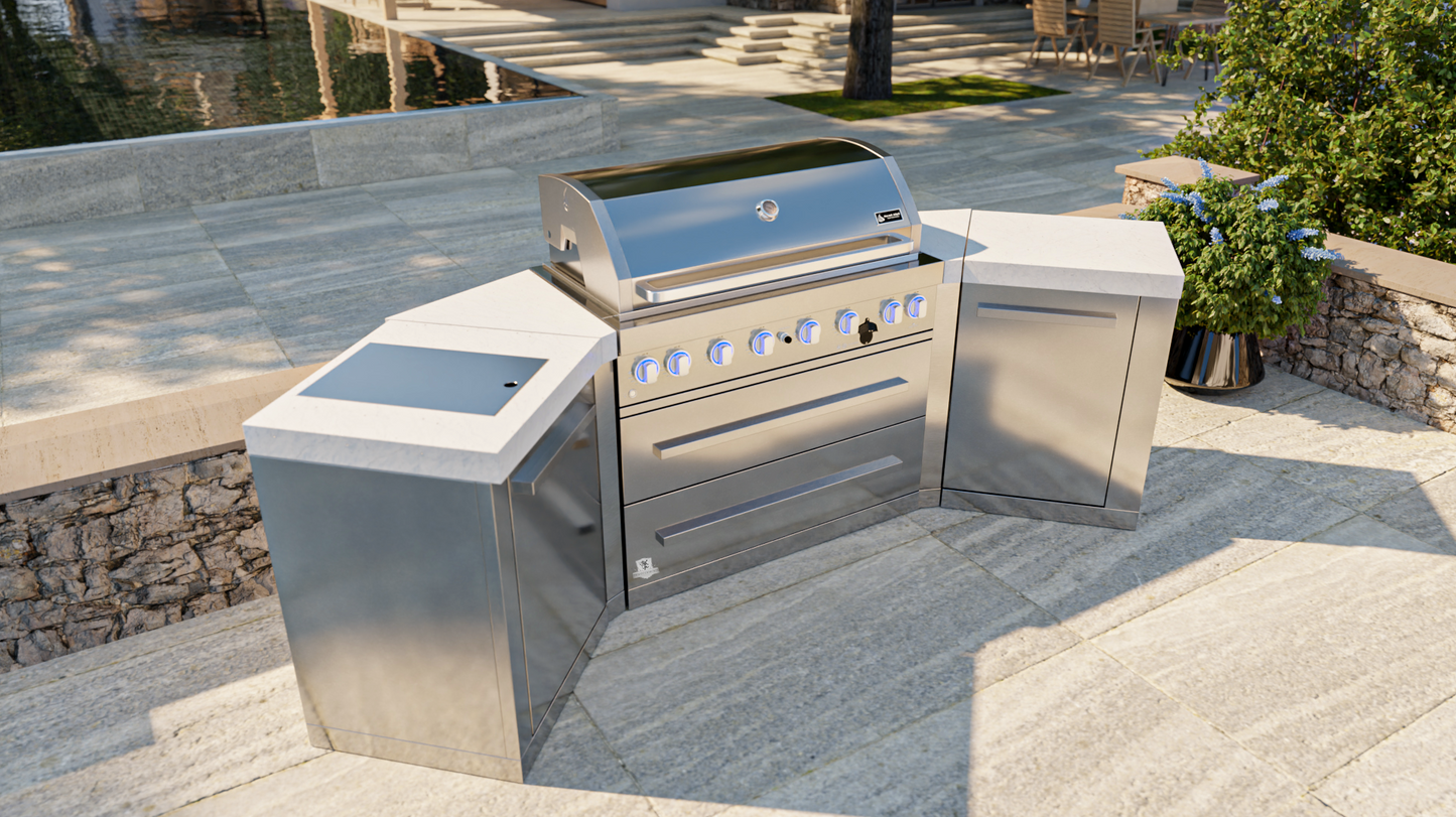 Mont Alpi 6-burner island grill with 45-degree corners MAi805-45 - 110''