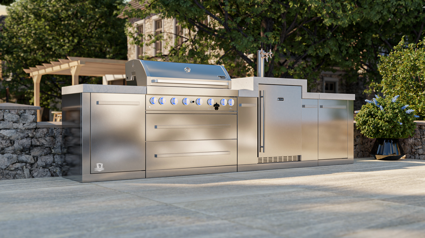 Mont Alpi 805 BBQ Grill Island with Kegerator - MAi805-KEG 142''