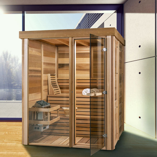 Indoor 550 Pure Cube Sauna - 3 Person - Clear Red Cedar