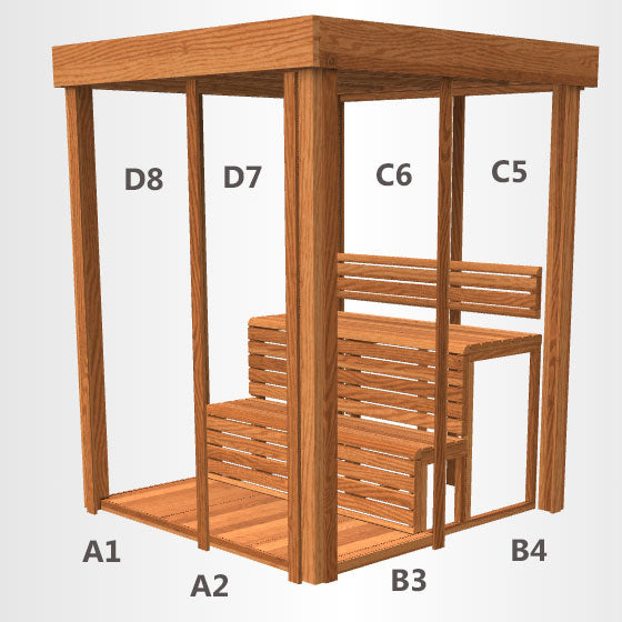 Indoor 552 Pure Cube Sauna - 3 Person - Knotty Red Cedar