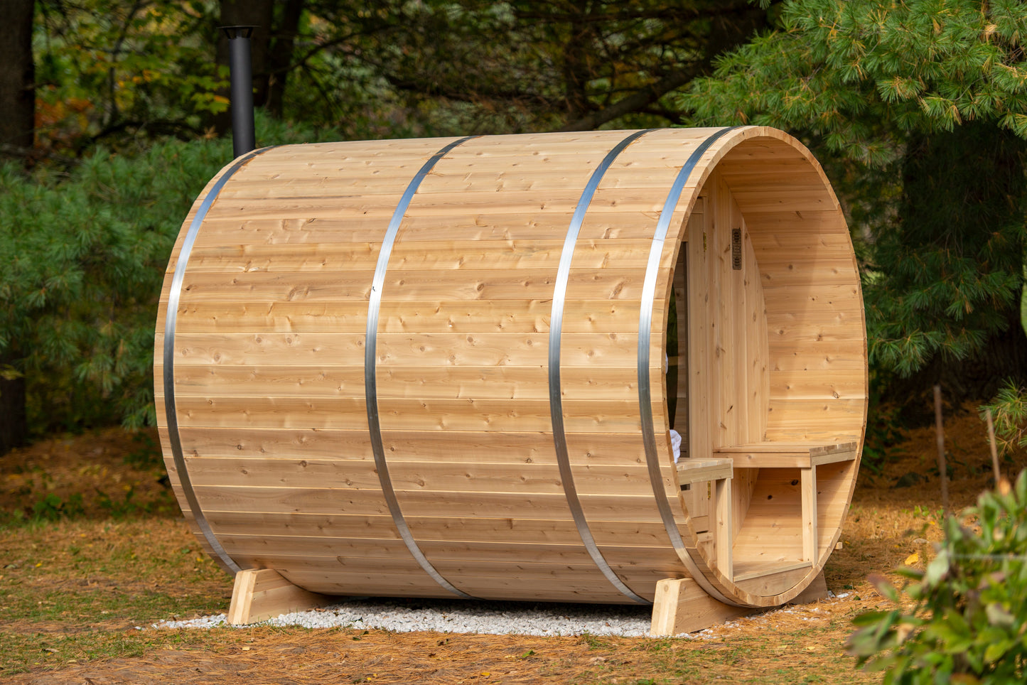 Dundalk Canadian Timber White Cedar Serenity Outdoor Sauna | 2-4 People | Wood or Electric Heater