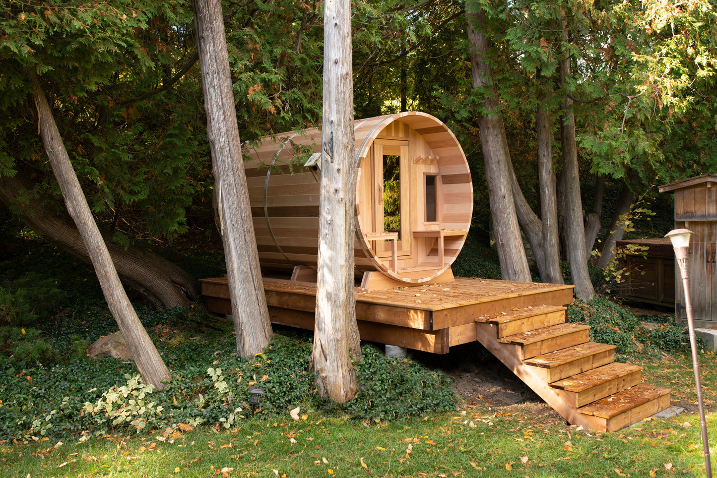Dundalk Canadian Timber White Cedar Tranquility Outdoor | 2-4 People | Wood or Electric Heater