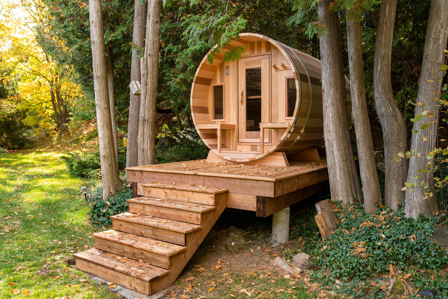 Dundalk Canadian Timber White Cedar Tranquility Outdoor | 2-4 People | Wood or Electric Heater