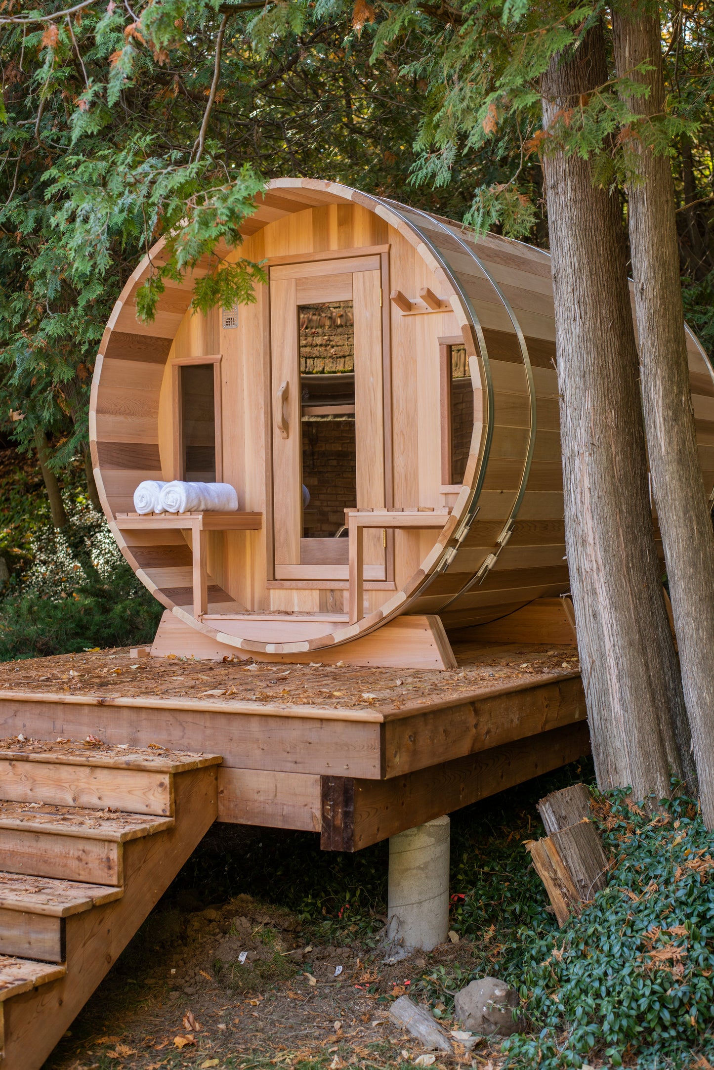 Dundalk Canadian Timber White Cedar Tranquility Outdoor | 2-4 People | Wood or Electric Heater