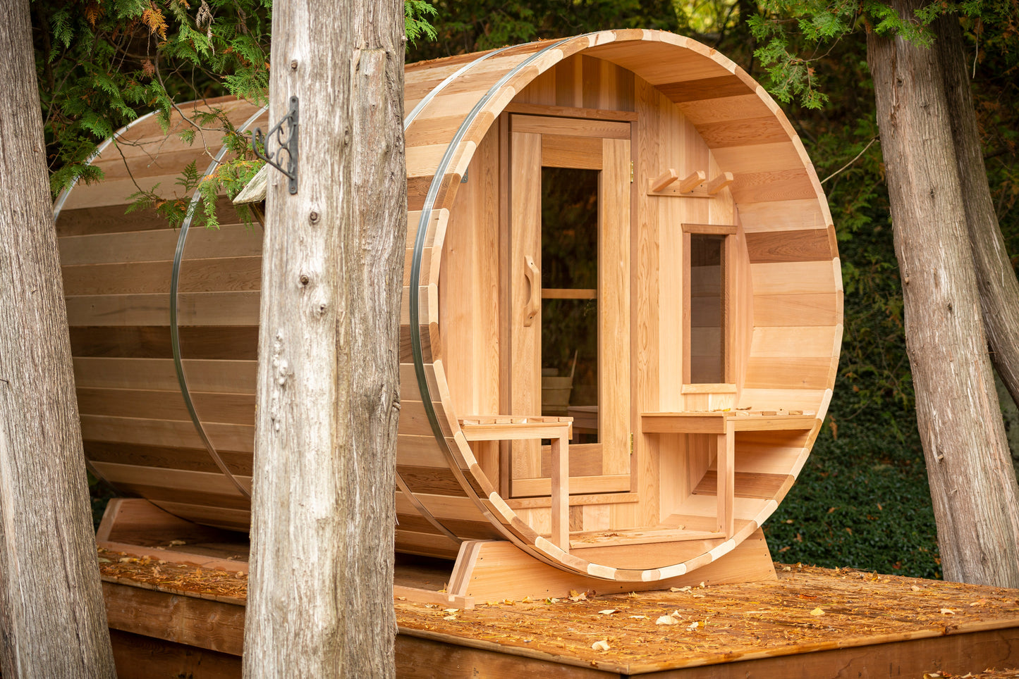 Dundalk Canadian Timber White Cedar Tranquility Outdoor | 2-4 People | Wood or Electric Heater