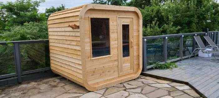 Dundalk Canadian Timber Luna White Cedar Outdoor Sauna | 2-4 People | Wood or Electric Heater