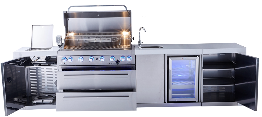 Mont Alpi 6-burner Deluxe Island With A Beverage Center MAi805-DBEV - 132''