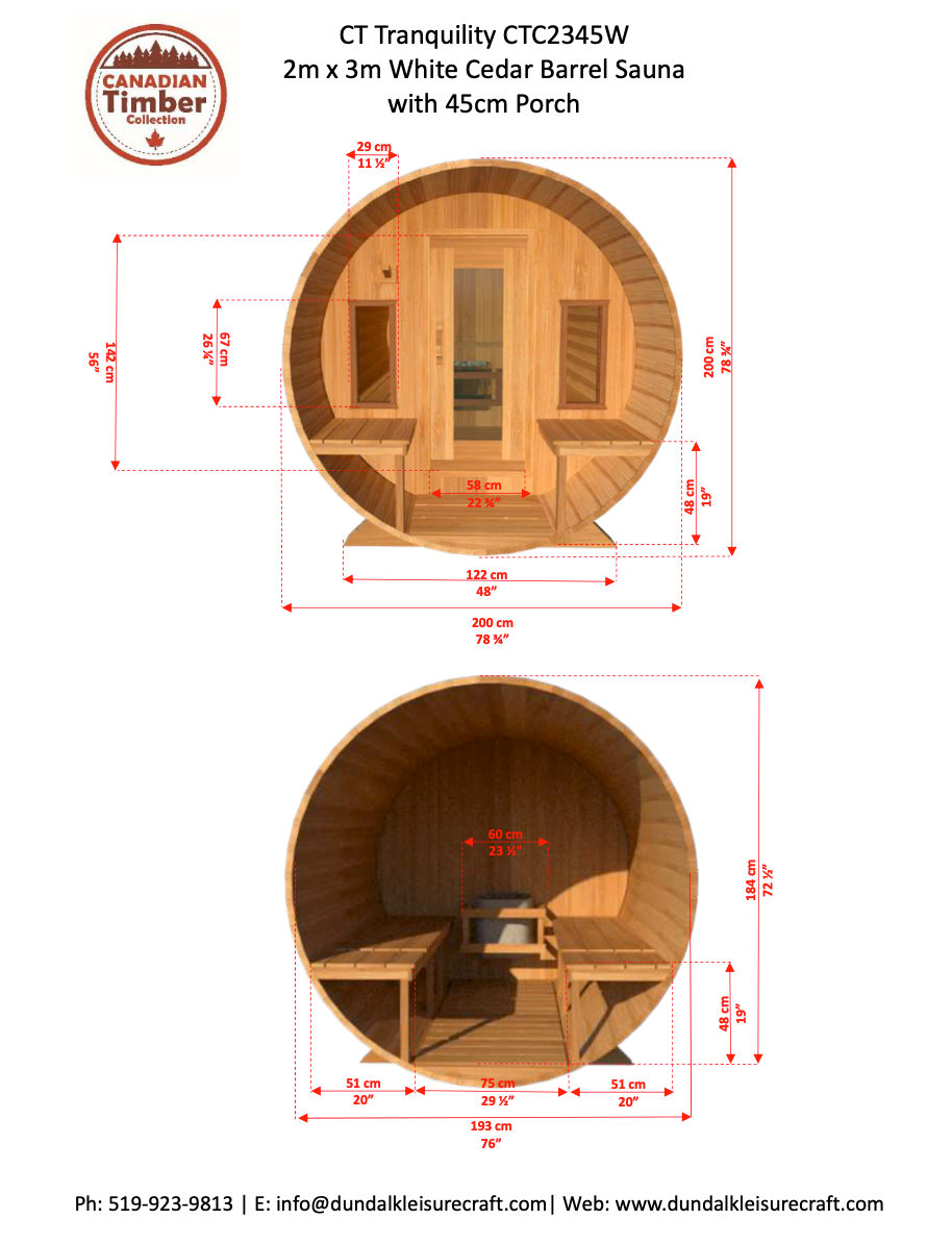 Dundalk Canadian Timber White Cedar Tranquility Outdoor | 2-4 People | Wood or Electric Heater