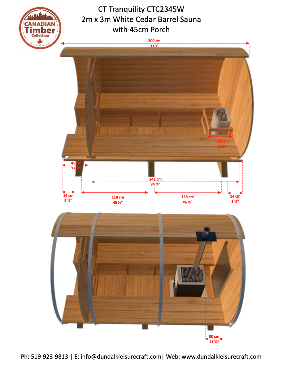 Dundalk Canadian Timber White Cedar Tranquility Outdoor | 2-4 People | Wood or Electric Heater