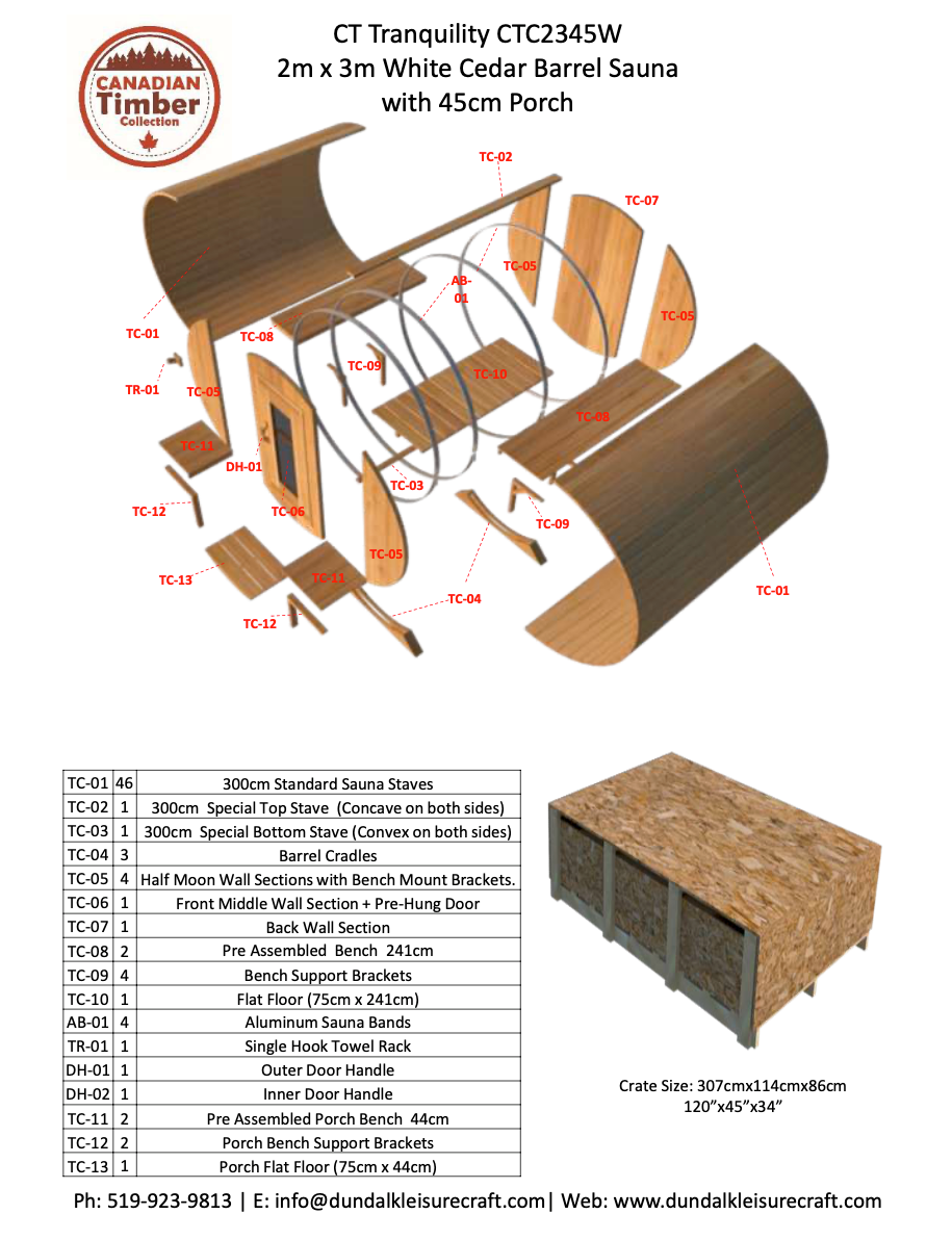 Dundalk Canadian Timber White Cedar Tranquility Outdoor | 2-4 People | Wood or Electric Heater