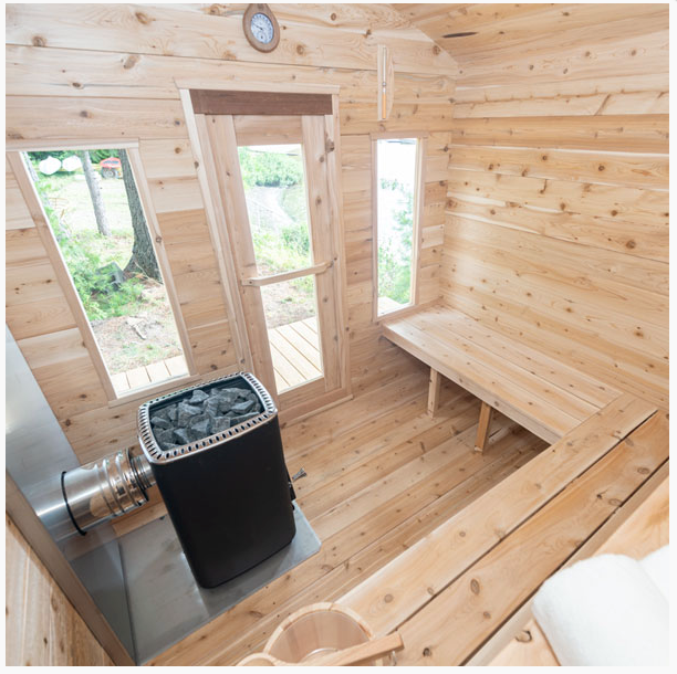 CT Georgian Cabin Sauna with Porch | 2-6 People | Wood or Electric Heater