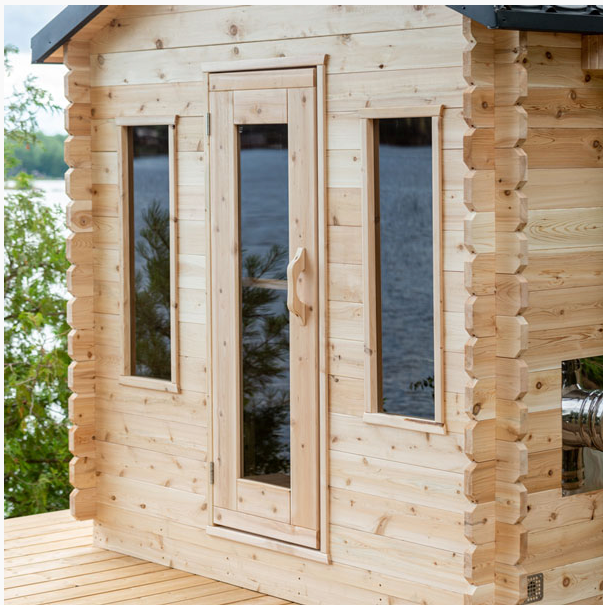 Dundalk Canadian CT Georgian Cabin Sauna with Changeroom | 2-6 People | Wood or Electric Heater