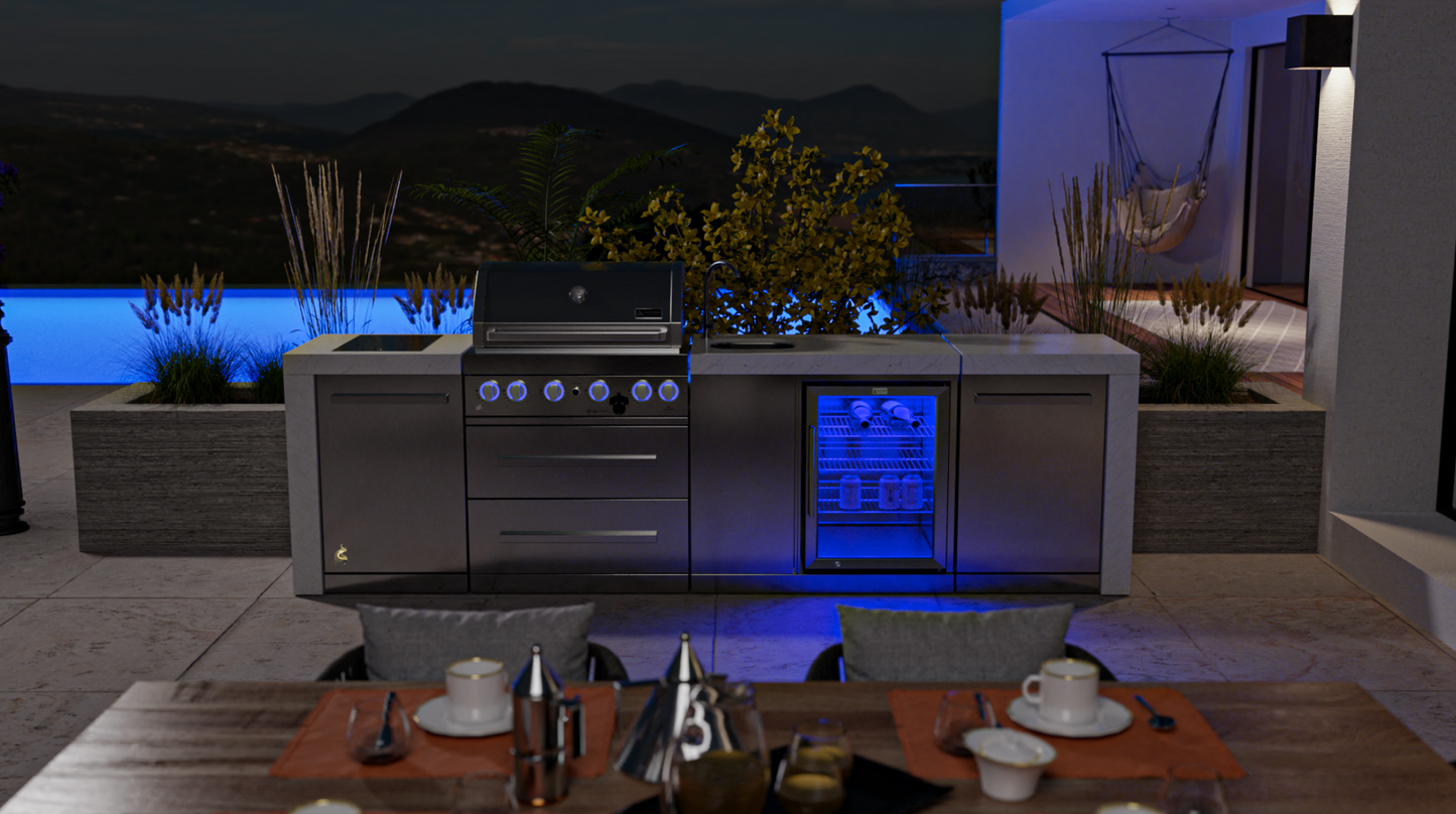 Mont Alpi 4-burner Deluxe Island With A Beverage Center MAi400-DBEV - 120''