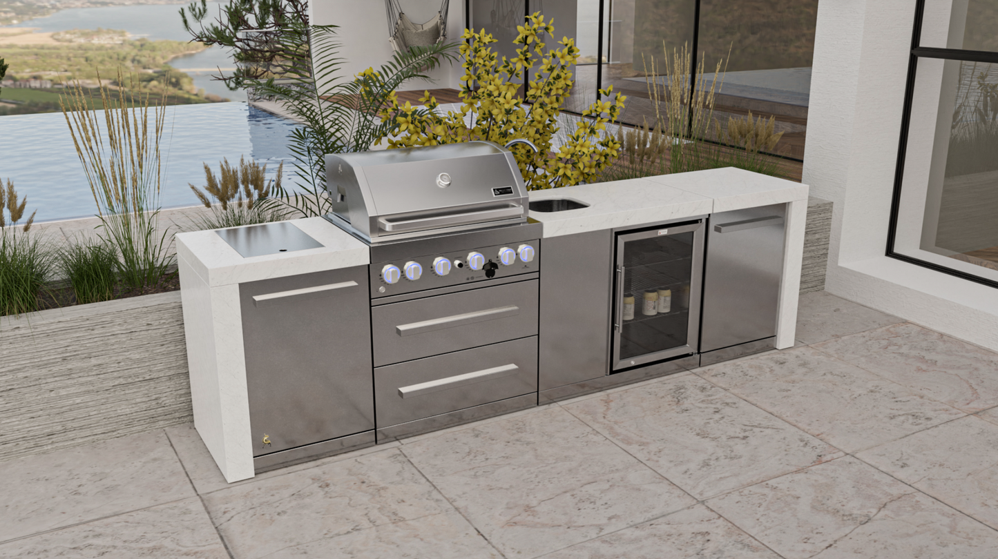 Mont Alpi 4-burner Deluxe Island With A Beverage Center MAi400-DBEV - 120''