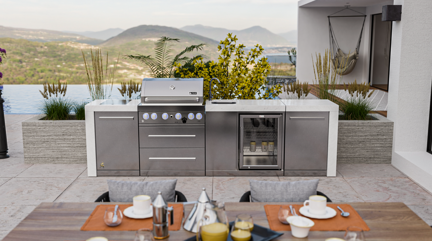 Mont Alpi 4-burner Deluxe Island With A Beverage Center MAi400-DBEV - 120''