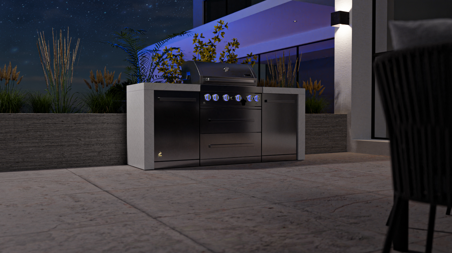 Mont Alpi 4-burner Deluxe Island MAi400-D 82''