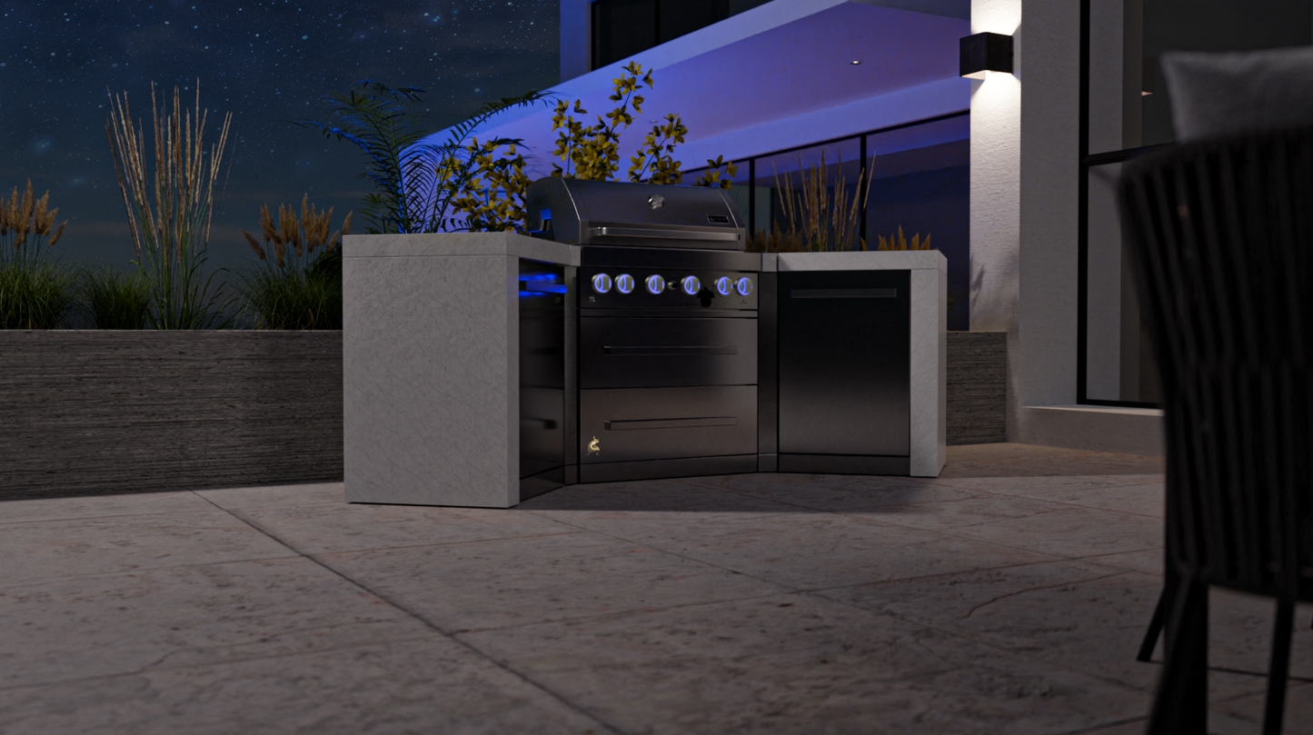 Mont Alpi 4-burner Deluxe Island with 45-degree corners MAi400-D45 - 106''