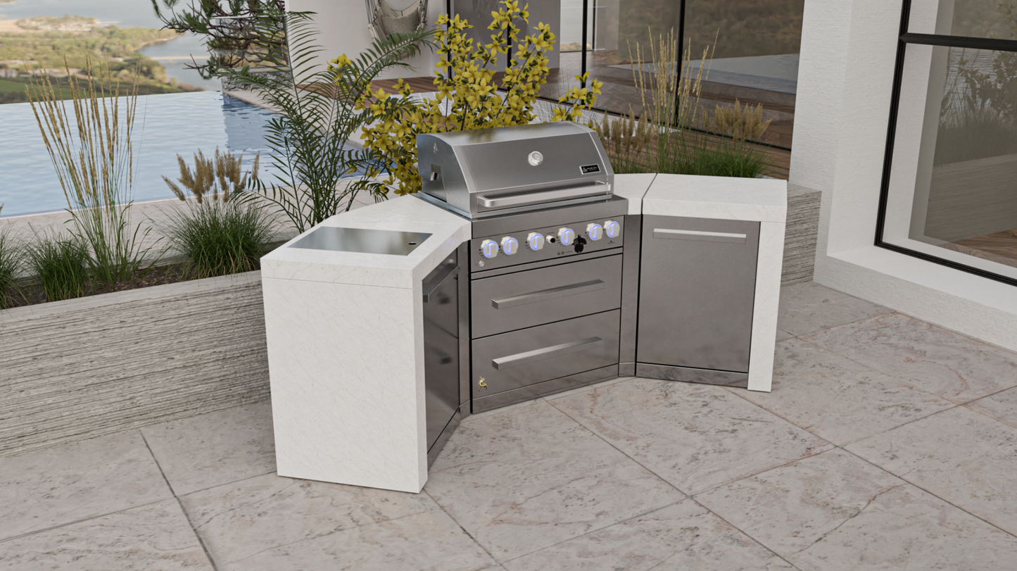 Mont Alpi 4-burner Deluxe Island with 45-degree corners MAi400-D45 - 106''