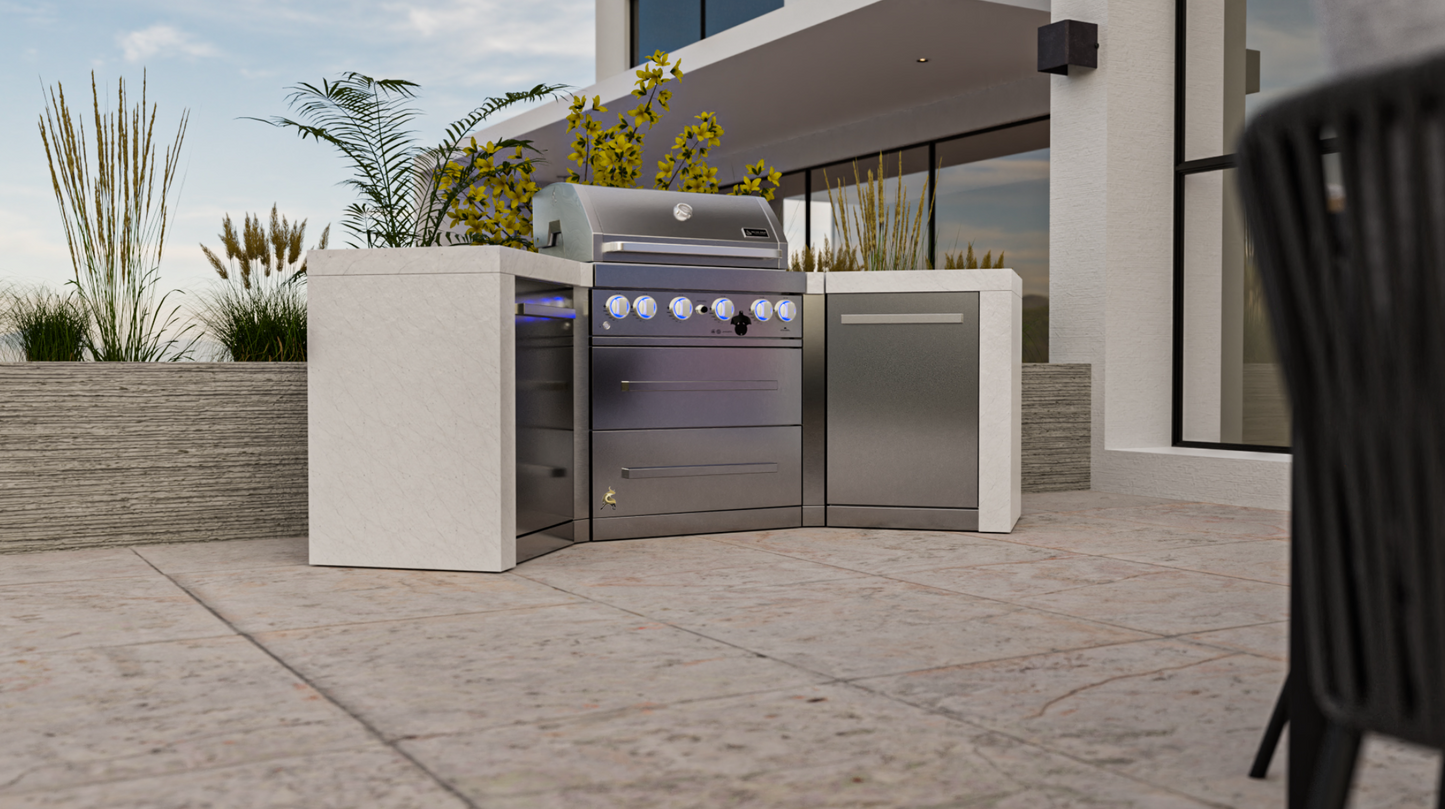 Mont Alpi 4-burner Deluxe Island with 45-degree corners MAi400-D45 - 106''
