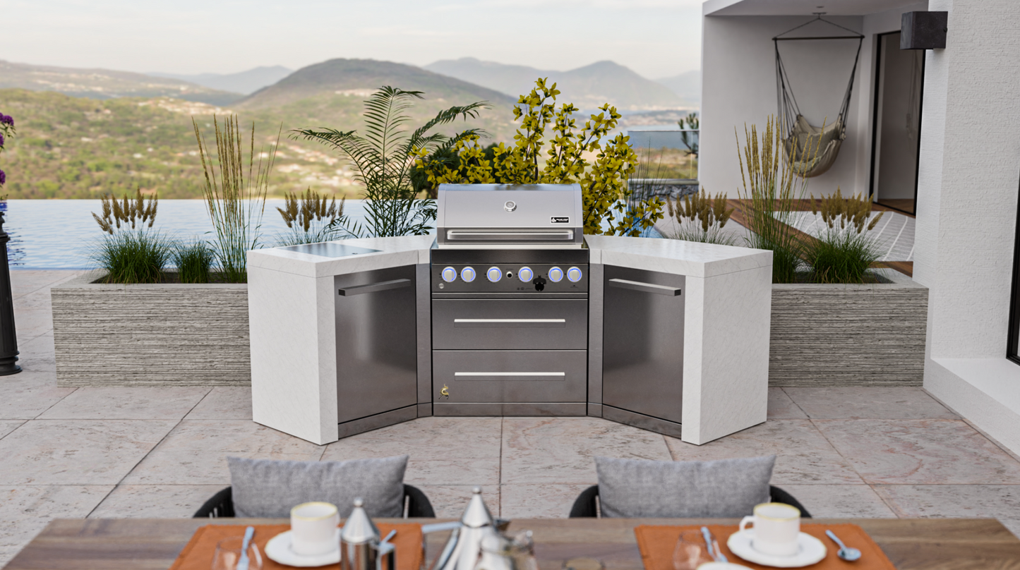 Mont Alpi 4-burner Deluxe Island with 45-degree corners MAi400-D45 - 106''
