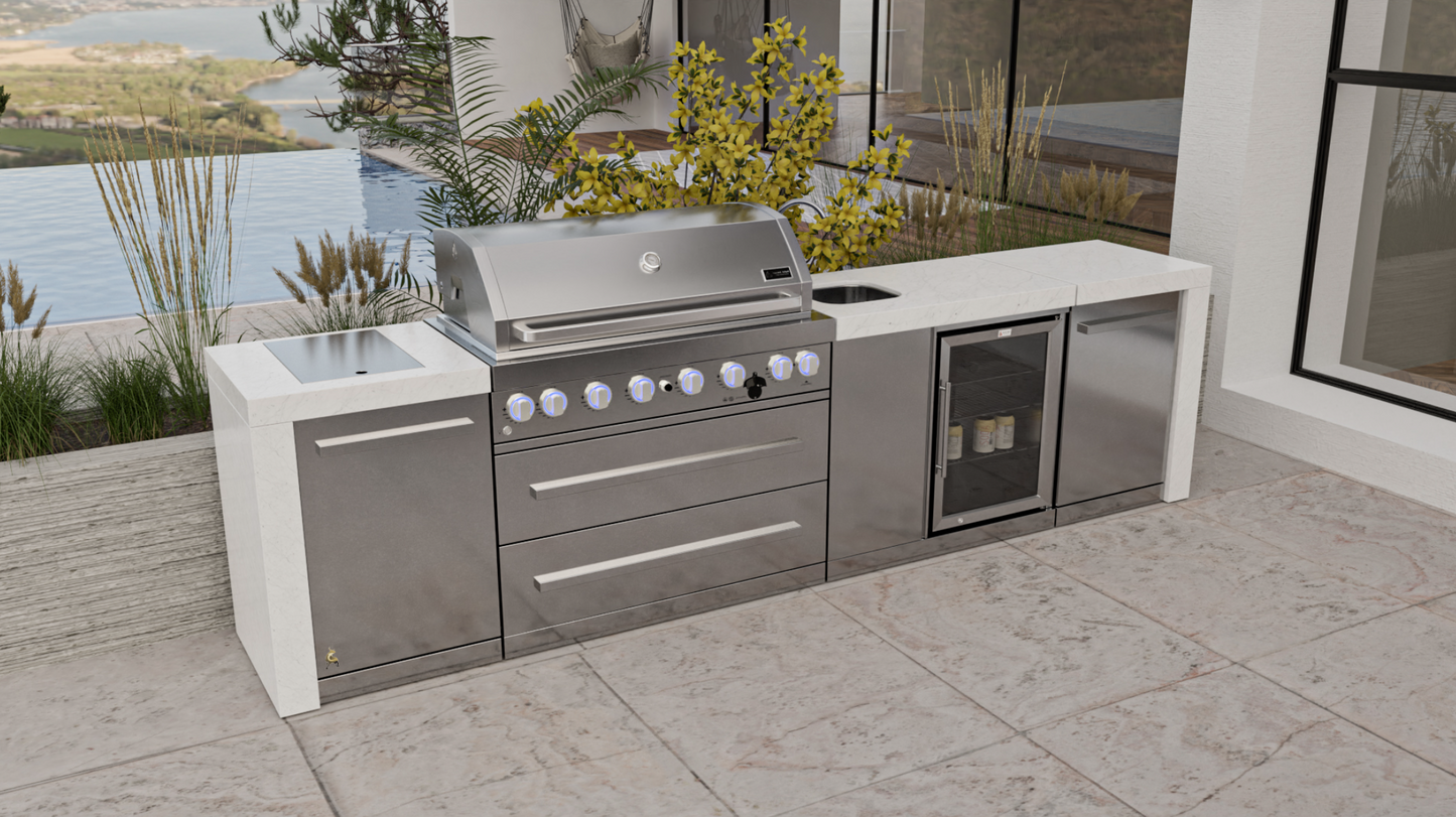 Mont Alpi 6-burner Deluxe Island With A Beverage Center MAi805-DBEV - 132''