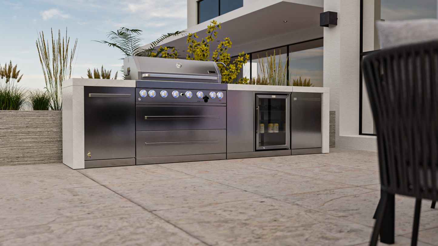 Mont Alpi 6-burner Deluxe Island With A Beverage Center MAi805-DBEV - 132''