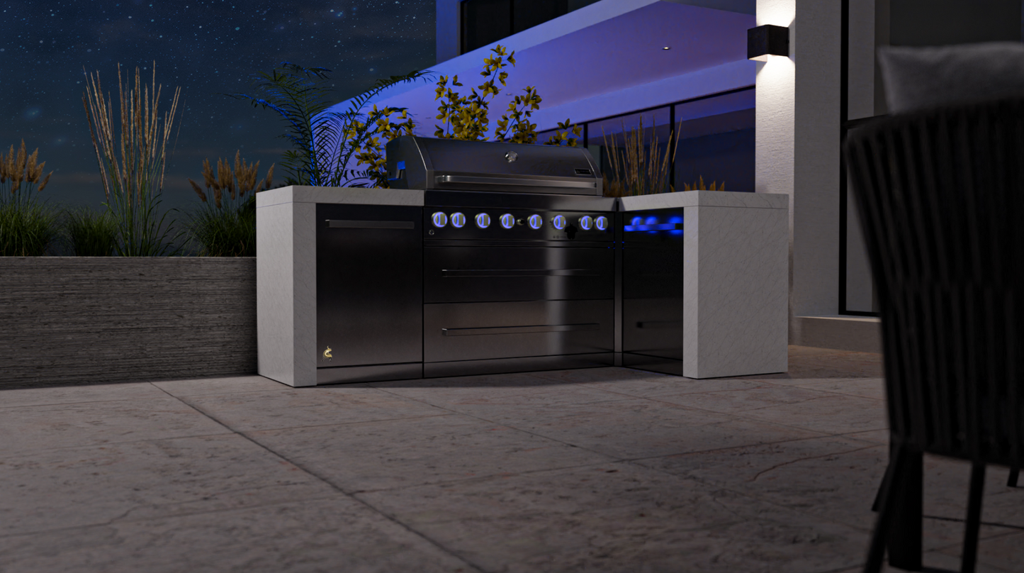 Mont Alpi 6-burner Deluxe Island with a 90-Degree Corner MAi805-D90 - 94''